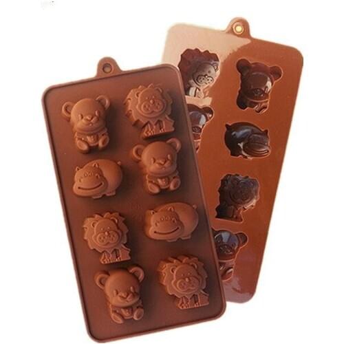 1Pcs Hippo Lion Bear Shape Chocolate Candy Jello 3D silicone fondant Mold Mould cake decoration pastry tools Bakeware