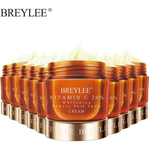 BREYLEE Vitamin C Cream Whitening Facial Fade Freckles Remove Dark Spots Melanin Remover Skin Brightening Cream Face Care 20% VC
