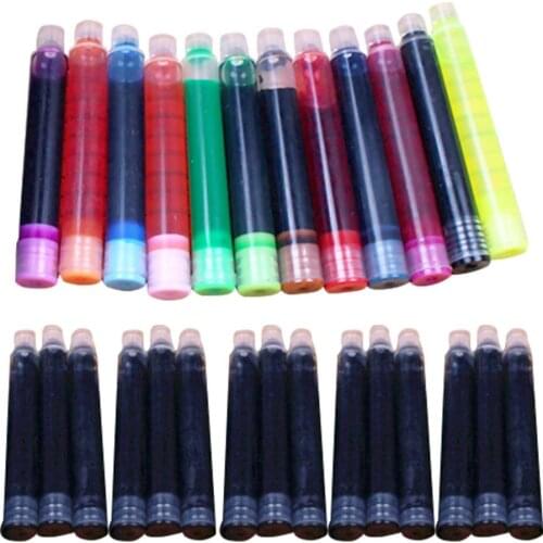 12/15Pcs Universal Replaceable Ink Cartridge Fountain Pen Ink Refill Cartridges Set for School Office Supplies