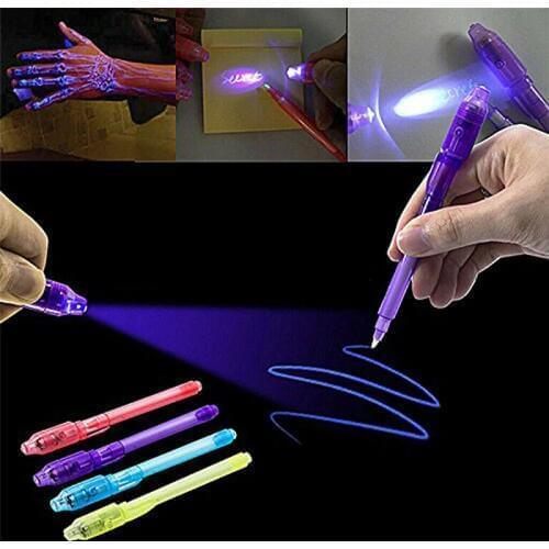 Hot Selling 14pcs UV Light Pen Invisible Magic Pencil Secret Fluorescent Pen for Writing Pad Kids Child Drawing Painting Board