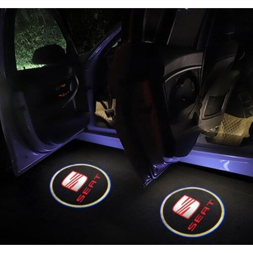 2pcs Car LED Door Welcome Light for Seat Leon Ibiza Alhambra Niva Kalina Priora Granta Largus Car Gadgets Automotive Goods