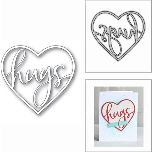 2020 New Thanksgiving Hugs Heart Word Metal Cutting Dies for Scrapbooking and Card Making Decoration Embossing Craft No Stamps