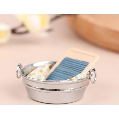 3pcs/set 1:12 Dollhouse Miniature Laundry Supplies Set Bathroom Furniture Accessories Doll House Accessories