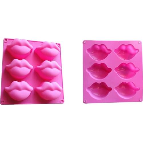 6-cavity 3d Sexy Lips Silicone Cake Mold Fondant Mould Soap Chocolate Mold Cake Decorating Tools Baking Stencils Kitchen