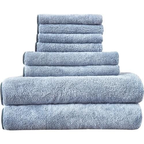 8Pc Microfiber bath towels for child/adults Bathrobes Beach towel birthday gifts handkerchief face small towels Square rectangle