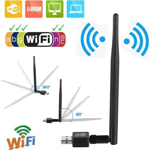 600M USB 2.0 Wifi Router Wireless Adapter Network LAN Card with 5 dBI Antenna