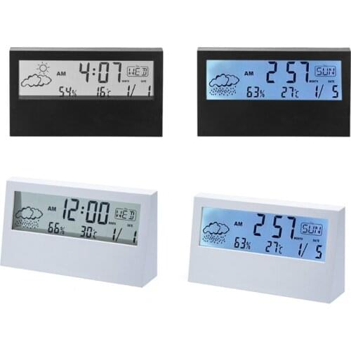 Digital Alarm Clock Electronic LCD Time Display Temperature Display Electric Clocks for Bedroom