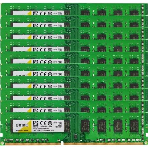 DDR3 100X2GB 1333MHz Desktop Memory PC3-10600 240Pin 1.5V AMD INTEL Compatible Non-ECC Unbuffered UDIMM RAM Wholesale / Volume