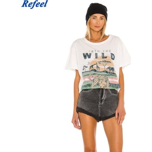 Super Chic white graphic tees women cotton new oversized T-Shirt Summer casual white graphic loose tees women tops