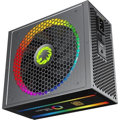 GameMax 850W RGB Power Supply Fully Modular 80 Plus Gold PSU PFC Silent Fan ATX Computer SATA Gaming Rainbow PC Power Supply