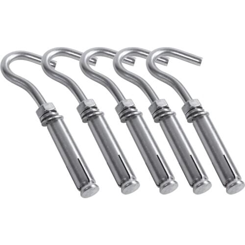 GTBL Pack of 5 M6 304 Stainless Steel Expansion Screw Open Cup Hook Archor Bolts