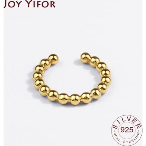 Real 925 Sterling Silver Rings for Women Dots RoundWide Vintage Wedding Trendy Jewelry Large Adjustable Antique Rings Anillos