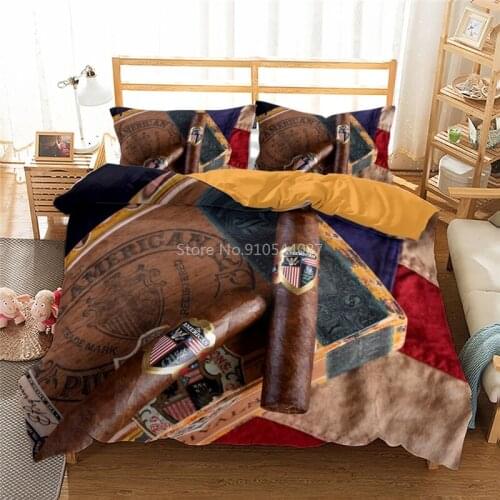 New 3d Cigar Smoke Bedding Set Duvet Cover Set Pillowcase Single Twin Double Queen King Cal King Size Bed Linen Set Bedclothes