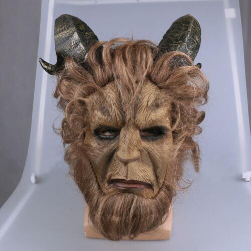 Beauty and the Beast Adam Prince Mask Latex Fabric Lion Cosplay Helmet From Original 2017 Movie For Halloween Party Suit