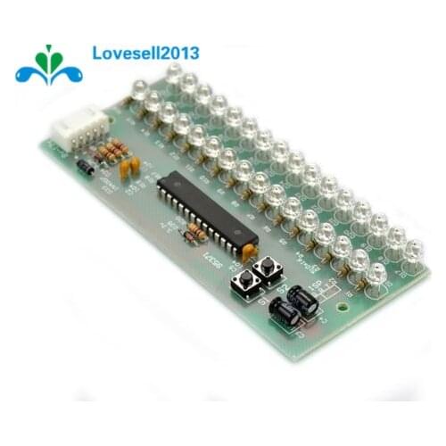 MCU Adjustable Display Pattern LED VU Meter Level Indicator 16 LED Dual Channel