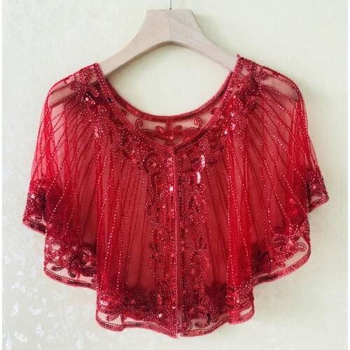 Muyoms Womens 1920s Wedding Wrap Bridal Shawl Gatsby Evening Bolero Flapper Cape for Wedding Party 9625