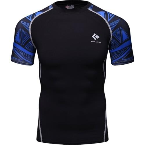 Hot Sale Compression Shirts Gym Fitness Sport Shirt Men Running Short Sleeve Tight Bodybuilding T-Shirts Rashguard