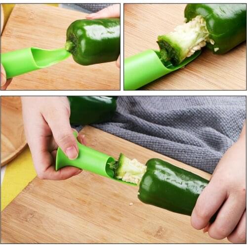 Pepper Cutter Corer Slicer Bell Pepper Chili Seed Remover Cooking Tools Fruit Peeler Jalapeno Corer 2pcs/set
