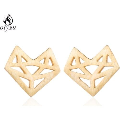 Oly2u Cute Kawaii Animal Stud Earrings Cartoon Jewelry Lovely Fox Earrings Personality Accessories Best Gift for Women Kids