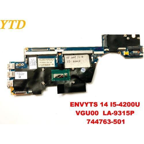 Original for HP ENVYTS 14 laptop motherboard I5-4200U VGU00 LA-9315P 744763-501 tested good free shipping