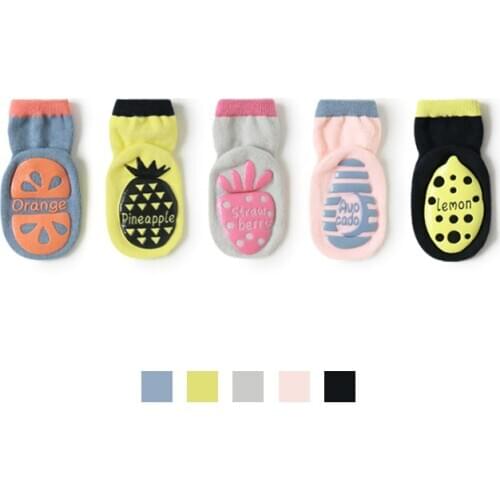 Autumn Anti-slip Socks For Newborns Baby Korean Cute Fruit Socks Toddler Cotton Boys Girls Kids Socks 0-3-5T Infants Short Socks