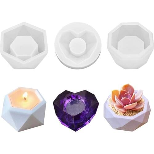 Polygonal Epoxy Resin Molds Plant Pots Form Arts Craft DIY Succulent Flowerpot Clay Mold Making Candle Soap Resin Art Supplies