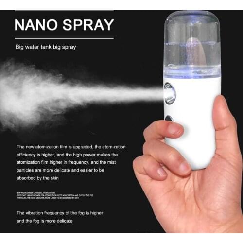 30ml Nano Face Hydration Sprayer Mini Portable Cool Steamer Humidifier Nebulizer Mist Spray USB Machine Skin Care Tool