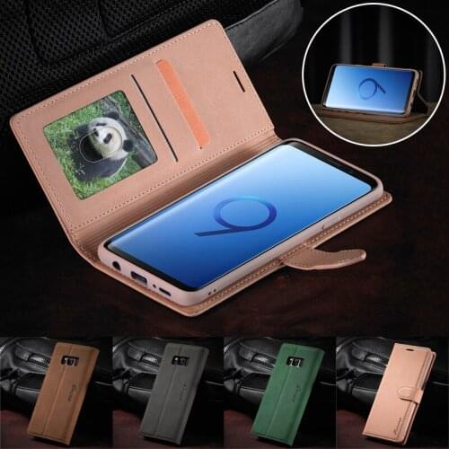 Luxury Leather Flip Case for Samsung S9 S8 S10 S21 Plus With Card Pocket Wallet Case For Galaxy S20 FE S10E S20 Ultra Coque