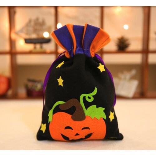 New Fashion Halloween Tote Bag Childrens Festival Candy Bag Witch Pumpkin Drawstring Bag Party Dress Up Props