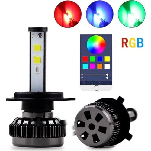 Led RGB H7 Car Led Headlight Bulb 40W 6000LM H4 Hi/Lo Auto Lamp 6000K White Beam H11 HB3 HB4 Led Auto Lamp Car Styling 12