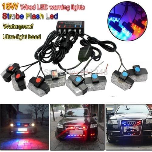 16W Wire Control Super Power LED Strobe flash led warning light Car Working light DRL Strobe Police Fireman Caution pilot Lamp
