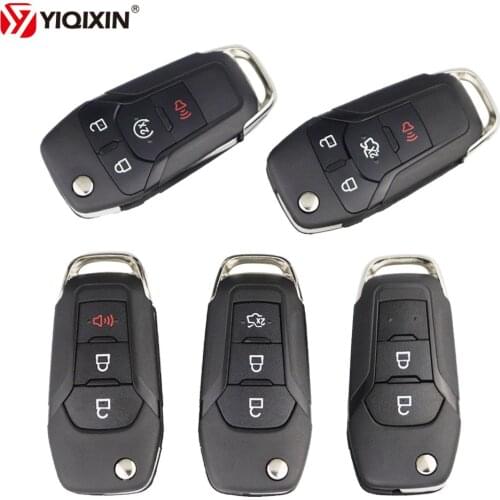 YIQIXIN 2/3/4 Button Flip Folding Remote Car Key Shell Case For Ford Focus Fusion MK2 M7 Edge Explorer Ranger HU101 Blade
