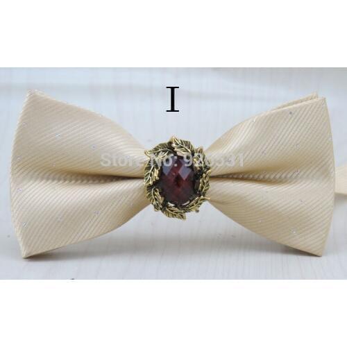 1 pcs/lot) man high-grade BOW TIE/popular latest pure color set auger pearl in the middle bow tie men cravata