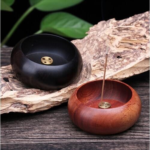 1PCs Rosewood Incense Burner Stick Holder Bowl Shape Censer Home Decoration Smell Aromatic Smell Aromatic Incense Burners