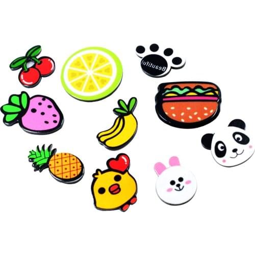 10 Pieces Mixed Fruit Animal Acrylic Flatback Cabochon Craft Jewelry Accessories