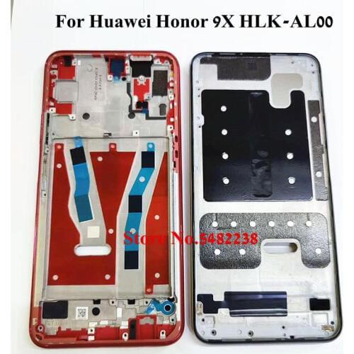 100% Original Middle Frame For Huawei Honor 9X HLK-AL00 LCD Screen Front Frame with Power ON/OFF Side buttons Replacement parts