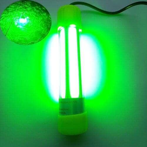 12V-24V DC/AC COB 20W Submersible Green LED Underwater Night Fishing lights Fishing Squid LED Lures with 6Metres Cable