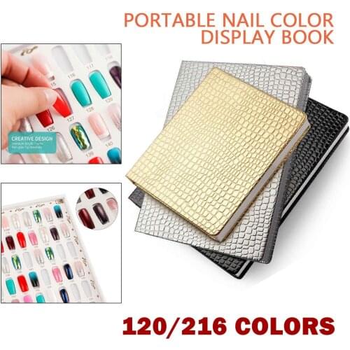 216 Colors Nail Tips Display Book Showing Shelf Gel Nail Polish Color Card Chart Tips Painting Dedicated Display Board 3 Colors