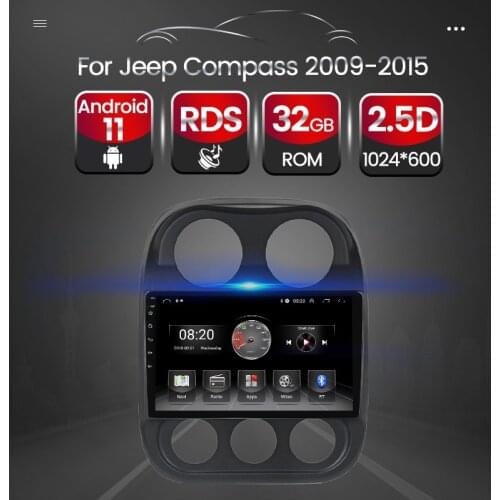 TomoStrong 4 Core Android 11 Car Multimedia Radio For JEEP Compass Patriot 2009 2010 2011-2016 Stereo GPS Navigation Wifi BT FM