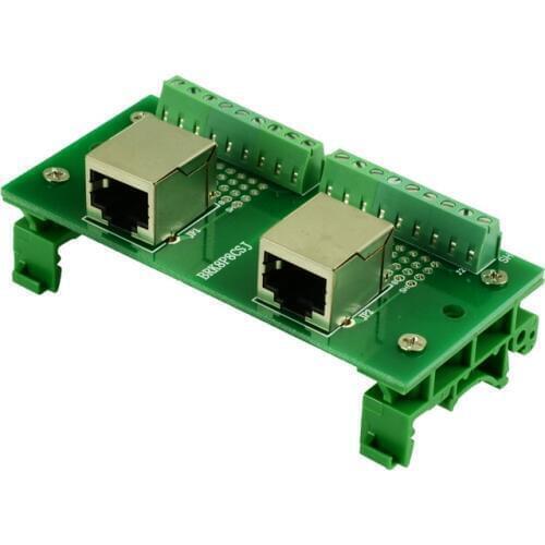 600Pcs 8P8C Breakout Board RJ45 Jacks RJ45 to terminal block adapter and 2 *8pins terminal blocks horizontal socket