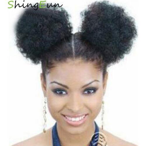 8inch Short Afro Puff Drawstring Hair Bun Synthetic Chignon Hairpiece For Women Ponytail Kinky Curly Clip Hair Extensions