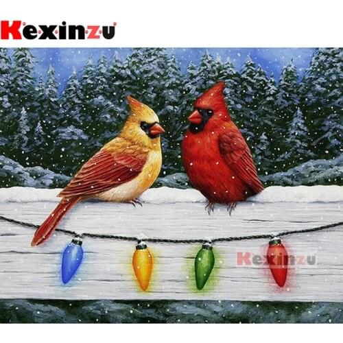 5D DIY Full Square/Round Drill Diamond Painting "Fence bird" 3d Embroidery Mosaic Cross Stitch Wall Stickers Decor Gift X4000