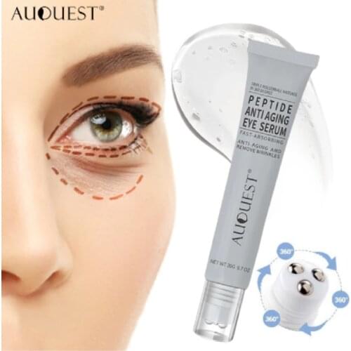 AUQUEST Peptides Ageless Instantly Eye Cream Hyaluronic Acid Serum Essence Gel Roller Massage For Firming Wrinkle Puffy Eye Care