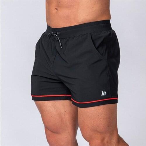 Black Casual Quick dry Shorts Men Gym Fitness Bodybuilding Skinny Bermuda Summer Crossfit Sport Short Pants Male Running Bottoms