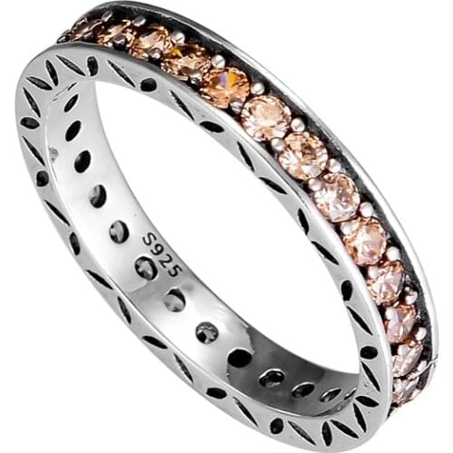 CKK 925 Sterling Silver Golden Rings For Women Original Jewelry Making Anniversary Gift