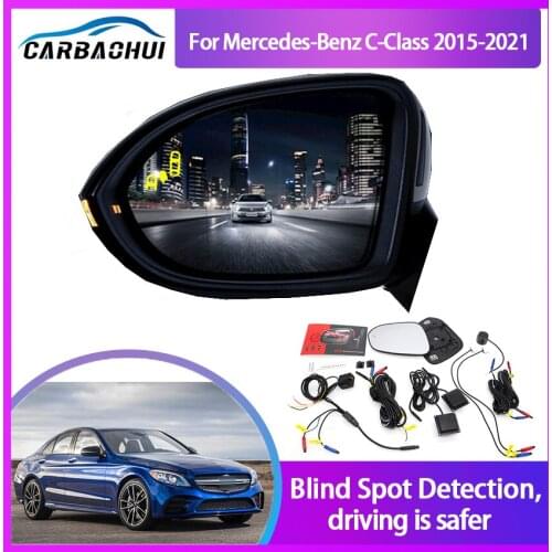For Mercedes-Benz C-Class 2015-2021 BSA BSM BSD Blind Spot Monitoring System 24GHZ Millimeter Waves Radar Sensor Light Warning