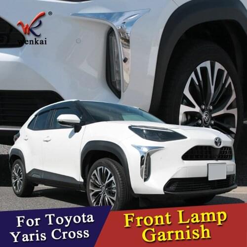For Toyota Yaris Cross 2020 2021 Chrome Exterior Car Styling Front Fog lights Lamp Strips Trim Cover Stickers