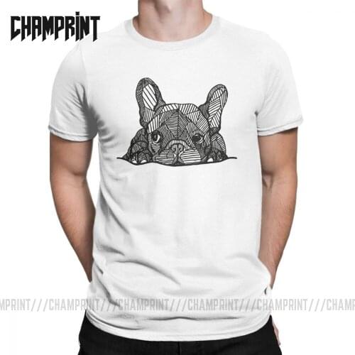 French Bulldog Puppy Dog Lover T-Shirts Men Hipster Cotton Tee Shirt O Neck Short Sleeve T Shirts Adult Clothes Plus Size 4X 5X