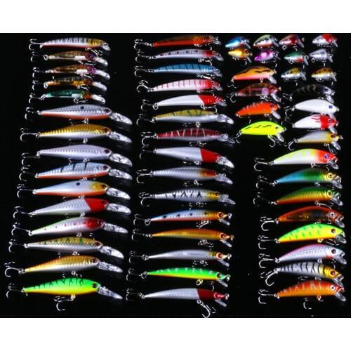 HENGJIA hard plastic minnow fishing lure crankbait artificial wobbler trout catfish pesca fishing tackles mixed 56pcs lures set