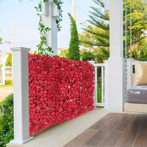 Artificial Flower Fence Trellis Roll Wall Landscaping Fence Privacy Screen Outdoor Garden Backyard Balcony Decor